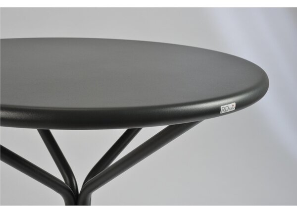 Tavolo Da Giardino Impilabile QUID D Diametro 60xh73 cm - Peso 5 kg struttura in acciaio trattato antiruggine 100x100riciclabile colore grigio antracite