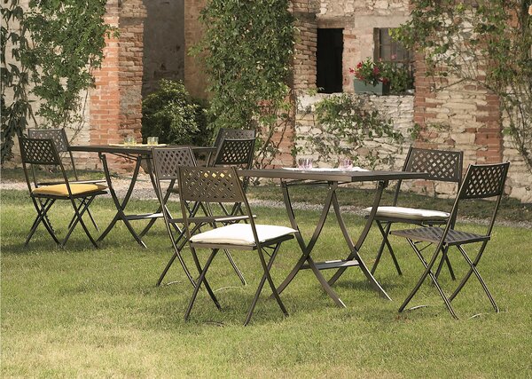 Tavolo Da Giardino richiudibile Hermes 80 Dimensioni 80x80xh75 cm - Peso 12 kg struttura in acciaio con piano in lamiera Forata trattato antiruggine 100x100riciclabile colore grigio antracite