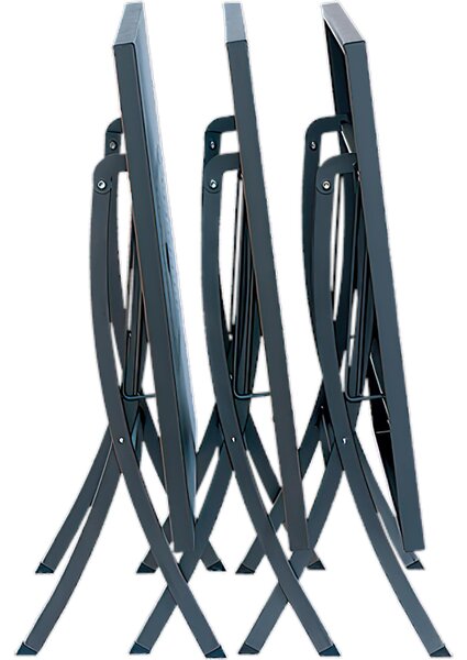 Tavolo Da Giardino richiudibile Hermes 120 Dimensioni 120x80xh75 cm - Peso 17 kg struttura in acciaio con piano in lamiera Forata trattato antiruggine 100x100riciclabile colore grigio antracite