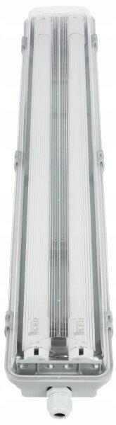 Apparecchio fluorescente tecnico LED T8, 2x G13, 10W, 230V, 6000K, 60 cm, IP65, bianco
