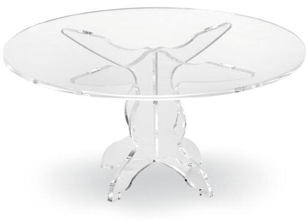 Alzata, Tortiera Grande in plexiglas 4 gambe con copriripiano LIKE WATER �28xh12,3 cm senza cupola trasparente