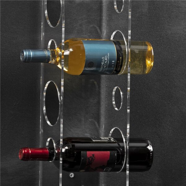Porta bottiglie da muro bottle rack eno trasparente incolore, dimensioni 16,5x14x50 cm, peso 1,76 kg, spessore 5 mm Colore trasparente