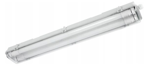 Apparecchio fluorescente tecnico LED T8, 2x G13, 10W, 230V, 6000K, 60 cm, IP65, bianco