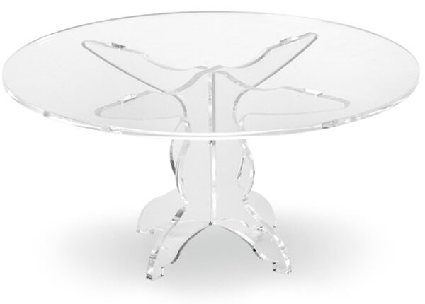 ALZATA PICCOLA LIKE WATER in cristallo acrilico diametro 23xh10,8 cm spessore 4 mm trasparente