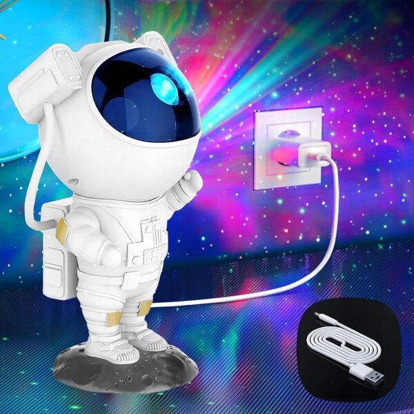 Proiettore LED RGB LED/5W/5V astronauta + telecomando