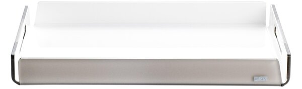 Vassoio small in cristallo acrilico like water ice, dimensioni 32x22xh3,5 cm, peso 0,44 kg, spessore 5 mm colore tortora Satinato