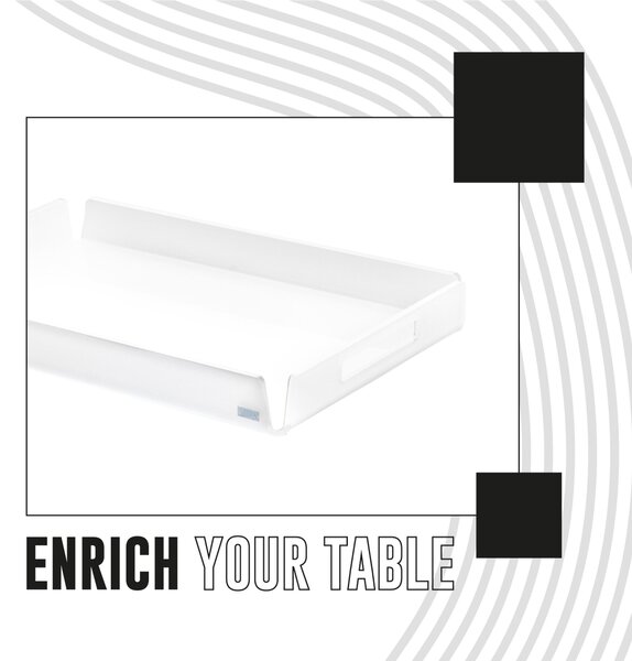 Vassoio small in cristallo acrilico like water ice, dimensioni 32x22xh3,5 cm, peso 0,44 kg, spessore 5 mm colore bianco satinato