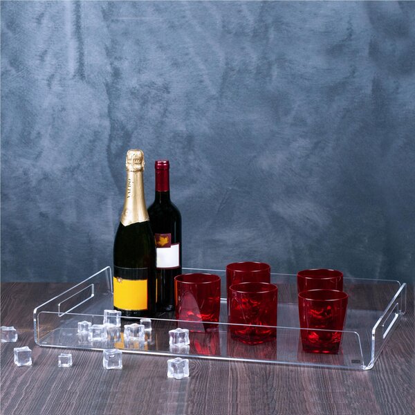 Vassoio da portata rettangolare Like water Maxi dimensioni 58x39xh7 cm, spessore 5 mm adatto a servire dolci, aperitivi e portate trasparente