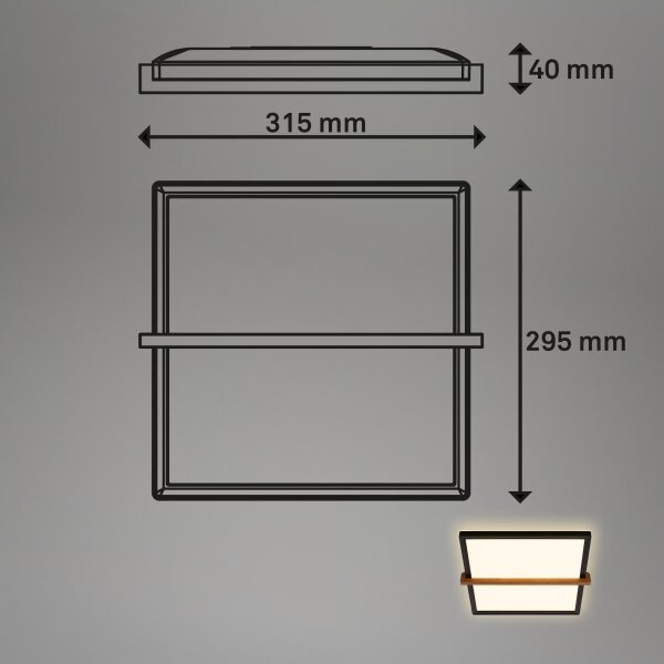 Briloner 3845015 - Plafoniera LED/18W/230V 29,5x31,5 cm