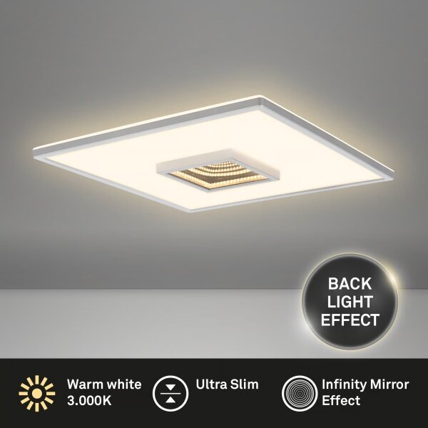 Briloner 3848014 - Plafoniera LED TORO LED/18W/230V 42x42 cm cromo satinato