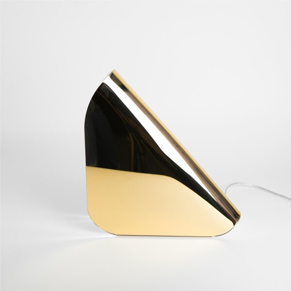 Lampada da tavolo in cristallo acrilico SHELL Media 35x8xhh35 cm Lampada E14 40 W con filo plexiglas finitura Oro