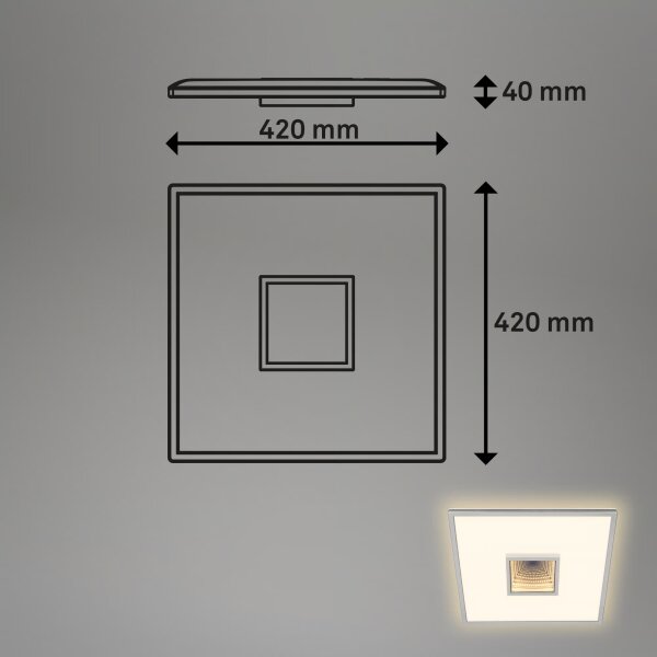 Briloner 3848014 - Plafoniera LED TORO LED/18W/230V 42x42 cm cromo satinato