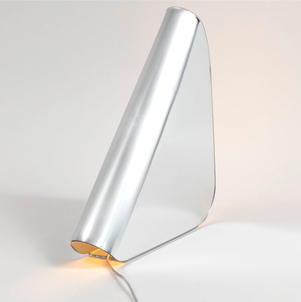 Lampada da tavolo in cristallo acrilico SHELL Media 35x8xh35 cm Lampada E27 60 W con filo plexiglas finitura metallizzata specchio