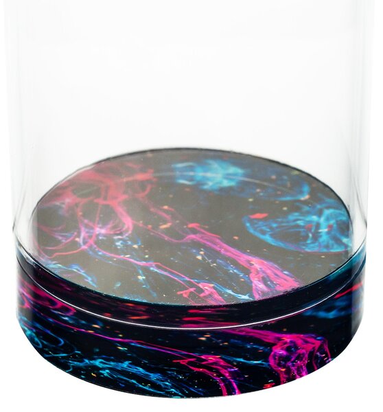 Vaso Portafiori di arredo in cristallo acrilico Bloom Small diametro 7xh25 cm contenitore trasparente incolore, spessore 5 mm