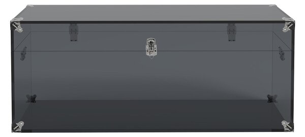 Baule in Cristallo acrilico MAX con finiture e cerniere in acciaio cromato Houdini 100x50x 40 h cm Spessore 10 mm colore fum� trasparente