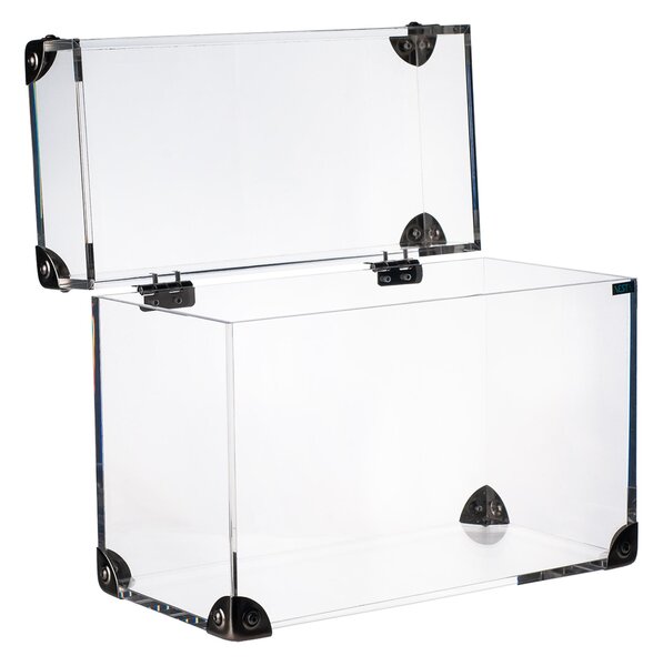 Cofanetto Portagioie moderno in cristallo Acrilico GRANDE 20x12,5xh 20 cm peso 0,82 kg in scatola regalo trasparente