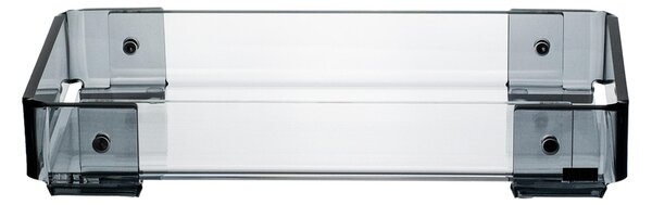 Vassoio rettangolare in cristallo acrilico Piccolo dimensioni 26x13xh4,5 cm, spessore 5 mm colore fum�
