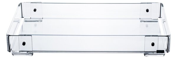 Vassoio rettangolare in cristallo acrilico Medio dimensioni 32x22xh4,5 cm, spessore 5 mm colore trasparente