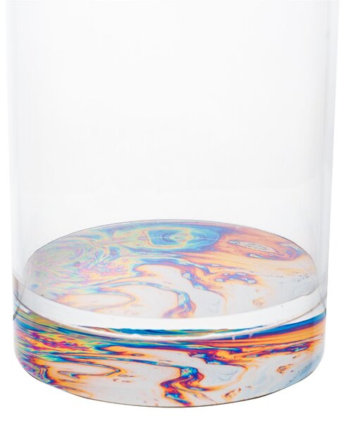 Vaso Portafiori di arredo in cristallo acrilico Bloom Small diametro 7xh25 cm contenitore trasparente incolore, spessore 5 mm