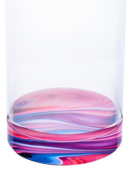 Vaso Portafiori di arredo in cristallo acrilico Bloom Small diametro 7xh25 cm contenitore trasparente incolore, spessore 5 mm