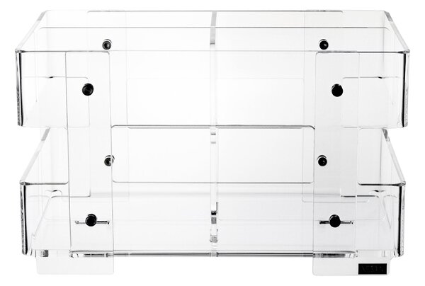 Portaposate in cristallo acrilico minerva linea moderna dimensioni 13x9,5xh6 cm, spessore 8 mm