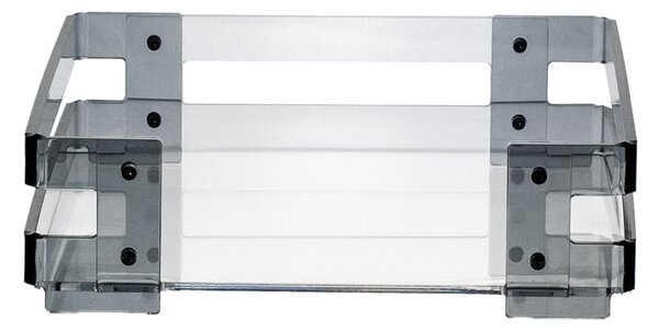 Porta piatti in plexiglas minerva linea moderna dimensioni 25,5x24,5xh 7 cm, spessore 8 mm colore fum�