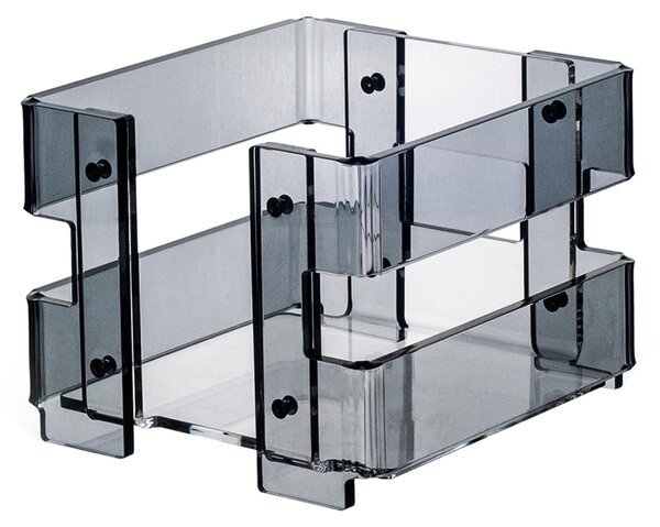 Portatovaglioli in plexiglas minerva Small linea moderna dimensioni 13x14,5xh10,5 cm, spessore 8 mm colore fum�