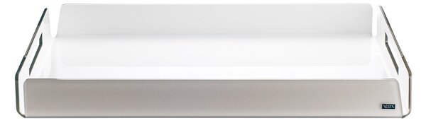 Vassoio BIG like water tortora bianco satinato, dimensioni 45x31xH5 cm, peso 1,165 kg, spessore 5 mm tortora satinato