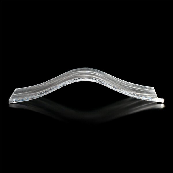 Lampada da tavolo Design HILL dalle linee ondulate 42x11xh 8 cm Lampada leggera dalla luce soffusa illuminata con una strip led in cristallo Acrilico