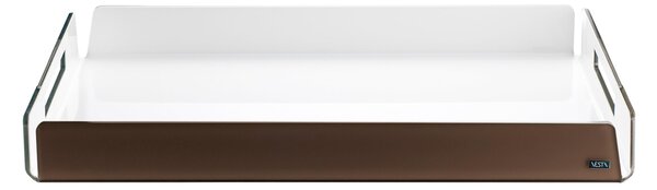 Vassoio big like water marrone satinato bianco, dimensioni 45x31xH5 cm, peso 1,165 kg, spessore 5 mm