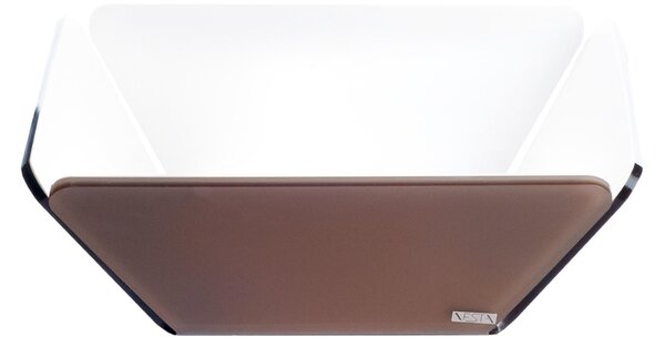 Cestino pane like water marrone satinato bianco, dimensioni 21x21xH7,5 cm, peso 0,25 kg, spessore 5 mm marrone Satinato