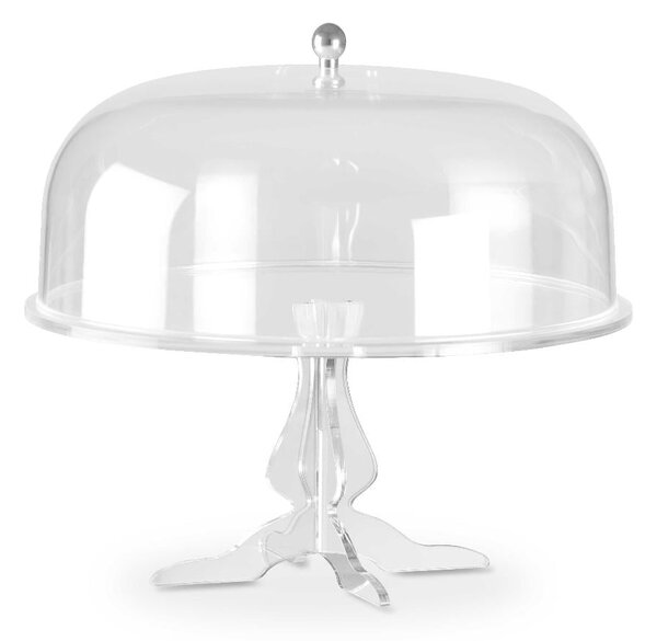 Alzata per Torte tortiera Grande In Plexi Trasparente LIKE WATER �34,5x37h in cristallo acrilico protegge i dolci trasparente