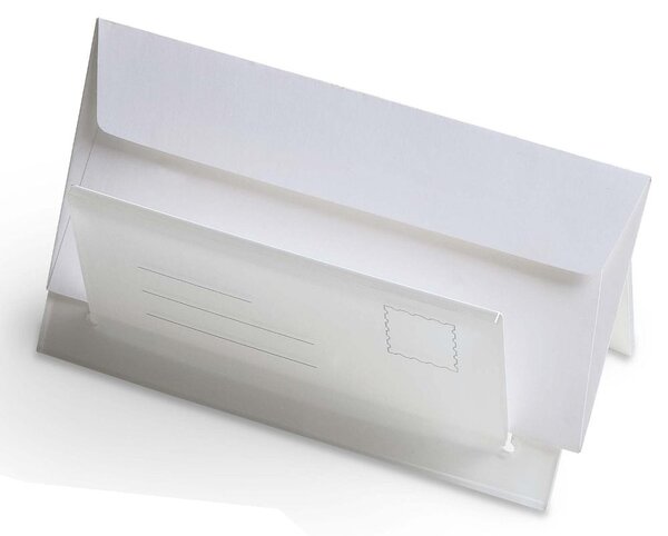 Portaposta da scrivania 21x10,5xh11cm EXPRESS tagliato al laser bianco