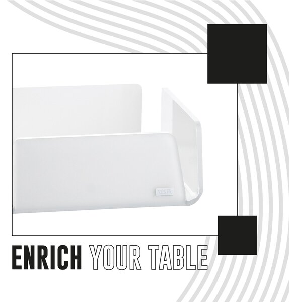 Portatovaglioli in cristallo acrilico big like , dimensioni 21,5x21,5xH7,5 cm, peso 0,63 kg, spessore 8 mm colore Bianco satinato interno bianco