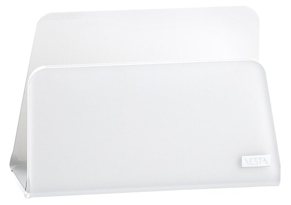 Portatovaglioli Verticale in Cristallo acrilico Grande LIKE WATER 15x5xh3,5 cm bianco satinato