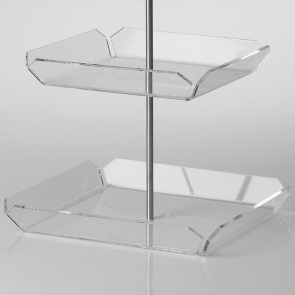 Alzata Due Piani in Plexi Trasparente LIKE WATER 26,5x26,5h34 cm
