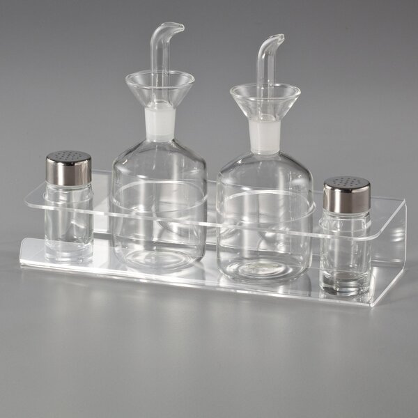 Menage in plexi trasparente sale e Pepe Olio Aceto Like Water 5.5x26.8xh9.5 cm ampolle in vetro