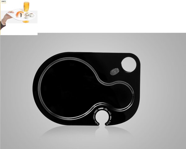 Vassoi Porta bicchieri set 6 pezzi Party 24x20xh1 cm stampaggio ad iniezione colore nero