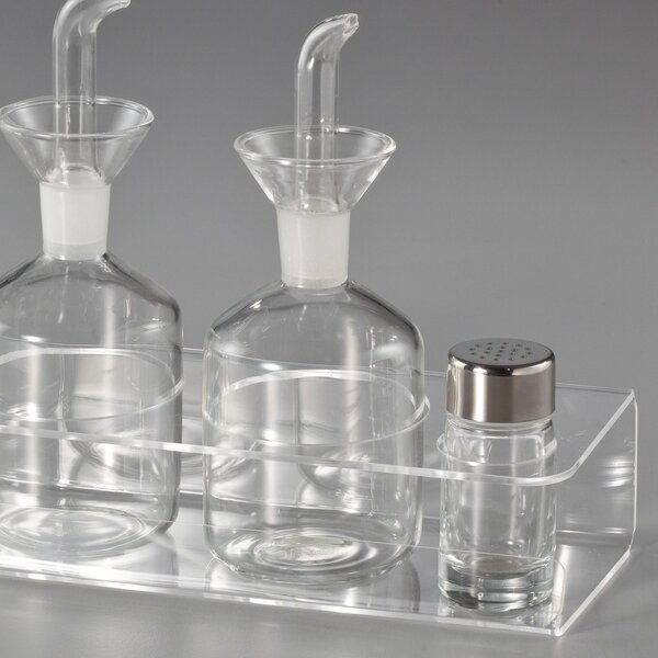 Menage in plexi trasparente sale e Pepe Olio Aceto Like Water 5.5x26.8xh9.5 cm ampolle in vetro
