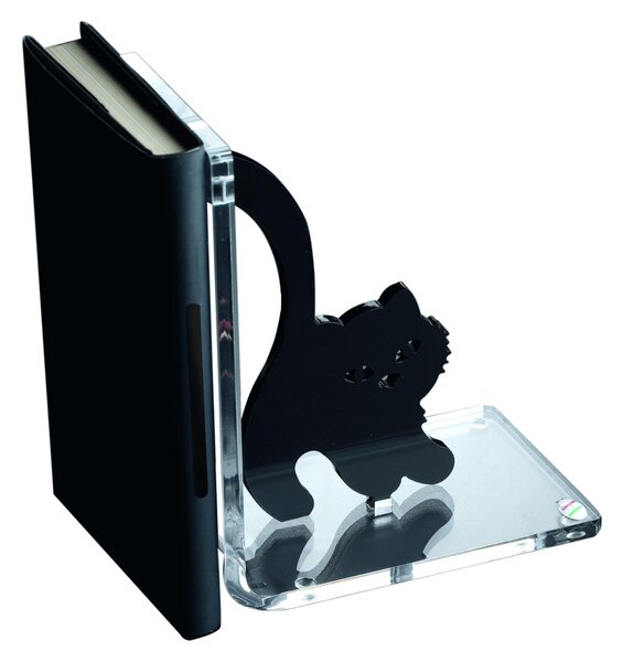 Fermalibro Coppia in Plexi Gatto PERSEIDE 15.5x10x19h cm Nero