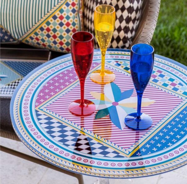 Calici Flut , Champagne in SAN colorato 6 colori LIKE WATER �6.5x19.5 cm lavabili e riutilizzabili colorati Trasparenti