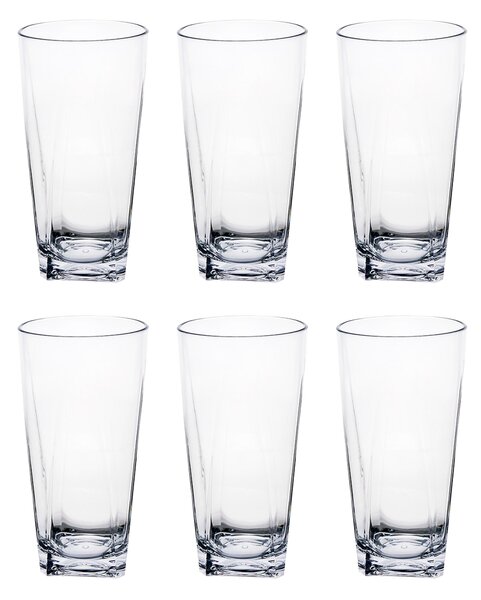 Bicchieri Alti tumbler - in SAN set 6 pezzi trasparente incolore, dimensioni 8x8xH15 cm, peso 0,89 kg trasparenti grande resistenza