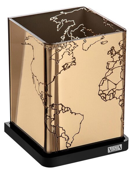 Portapenne Alphabet Global Thinking 8,5x8,5xh11,5 cm colore Oro