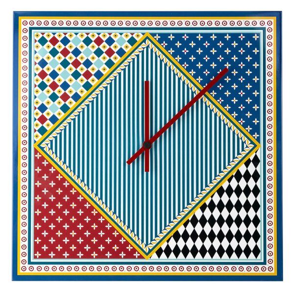 Orologio da parete in cristallo acrilico Piccolo Diametro 35x35 cm , con stampa FOULARD