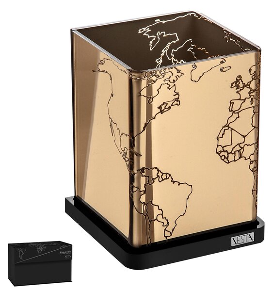 Portapenne Alphabet Global Thinking 8,5x8,5xh11,5 cm colore Oro