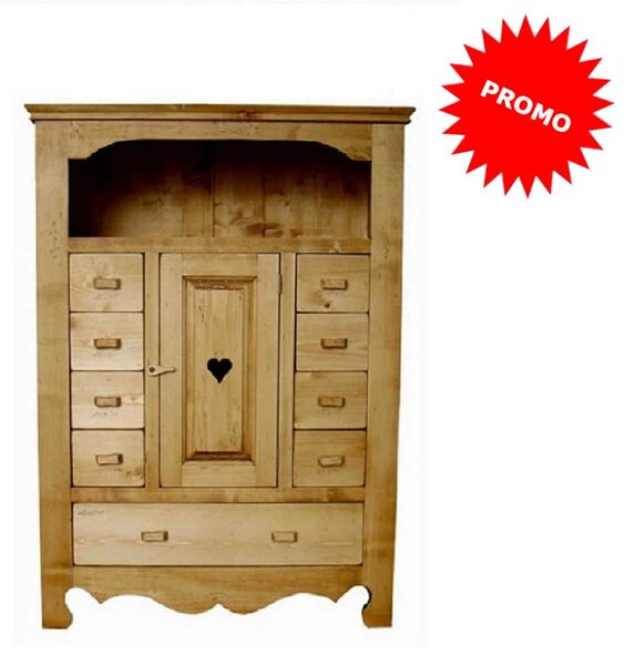 Dispensa 1 anta con cuore, 9 cassetti e 1 vano - LM-C15 PROMO