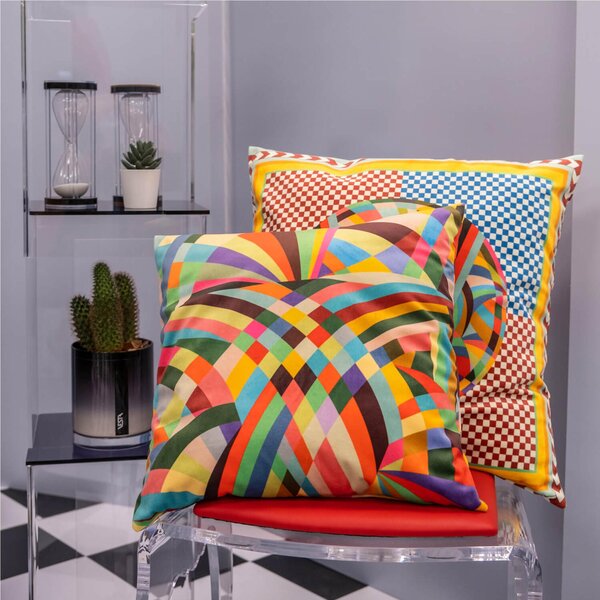 Fodera per Cuscino arredo RAINBOW DECOR PICCOLO- dimensioni cm. 40x40 - puro cotone di alta qualit� chiusura con cerniera
