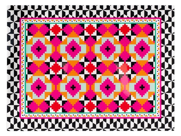 Tovaglietta da colazione rigida set 2 Pezzi in cristallo acrilico ETHNIC DECOR 40x30 cristallo acrilico rigido stampato