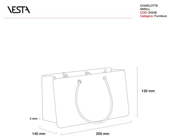 Portariviste, Shop Bag contenitore porta oggetti in plexiglas SMALL Decoro MODERN 20x14x h12 cm colore multicolor manici ecopelle