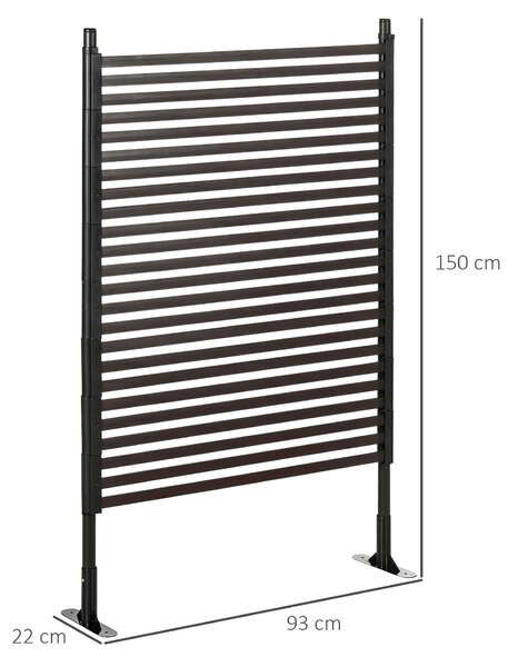 Outsunny Recinzione Divisorio da Giardino Modulabile Autoportante in Acciaio, 93x22x150 cm, Marrone